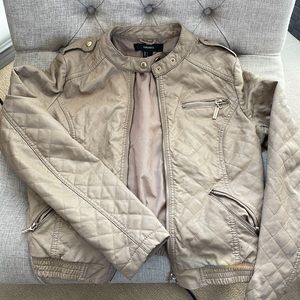 Women’s faux leather jacket (tan)